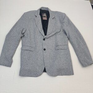 Light Gray Two-Button Blazer - Modern Tailored Coat